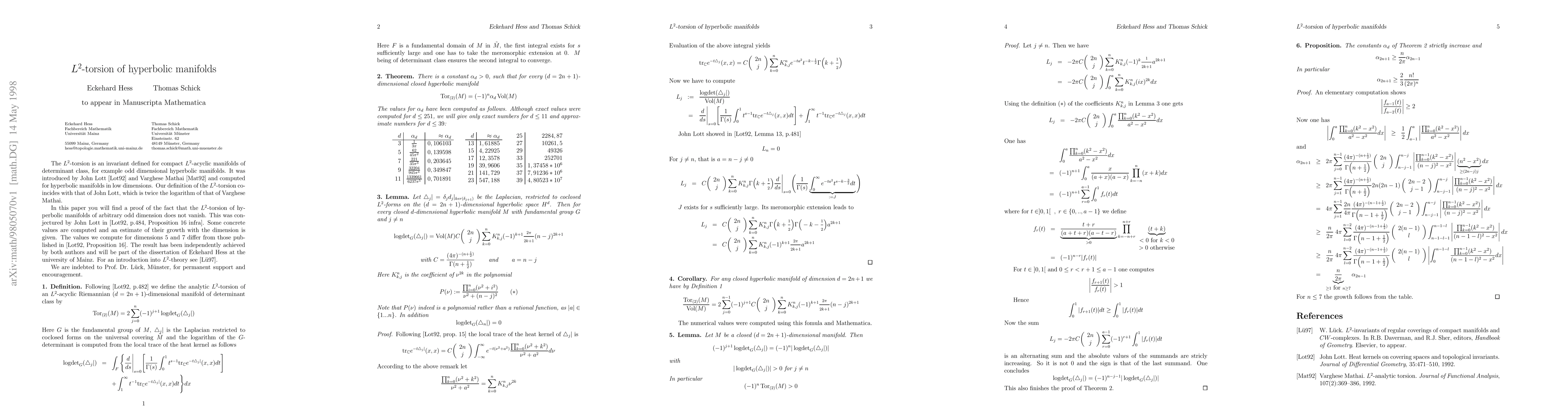 Thumbnail for L2-torsion of hyperbolic manifolds