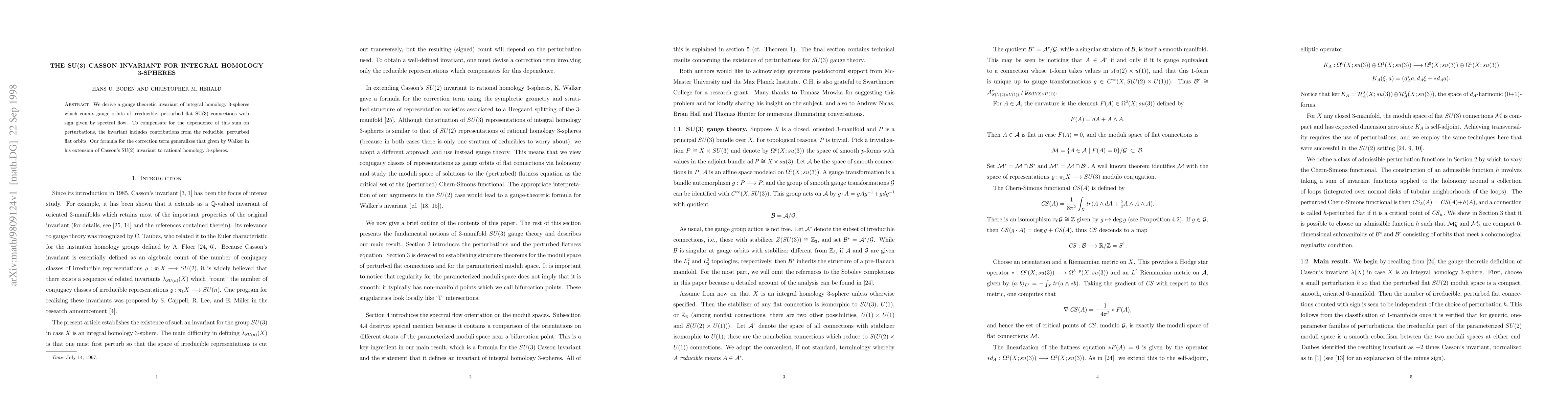 Thumbnail for The SU(3) Casson Invariant for Integral Homology 3-Spheres