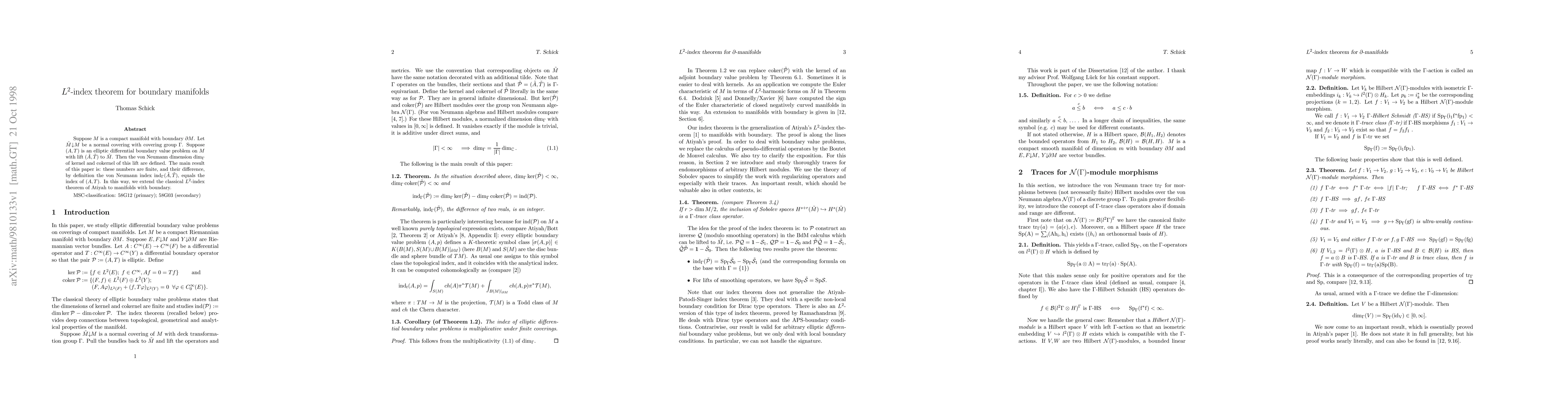 Thumbnail for L2-index theorem for manifolds with boundary