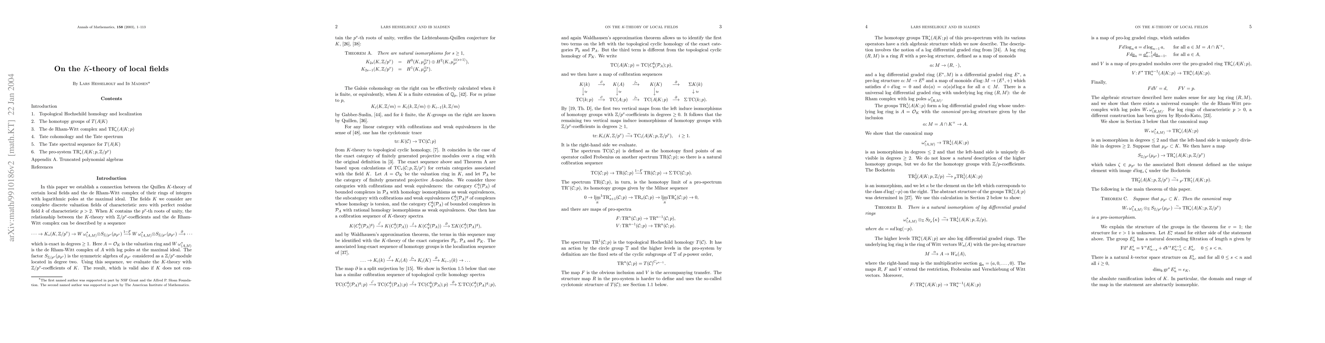 Thumbnail for On the K-theory of local fields