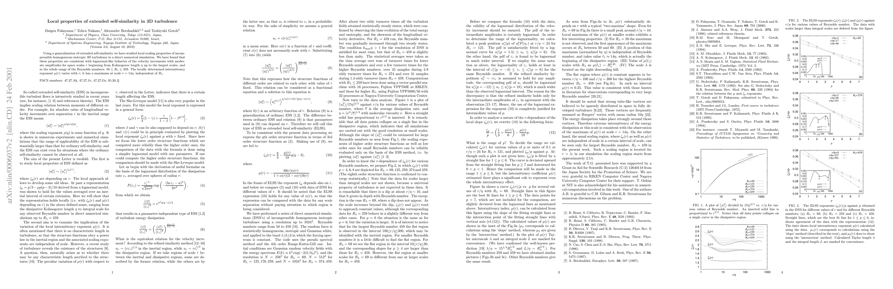 Thumbnail for Local properties of extended self-similarity in 3D turbulence