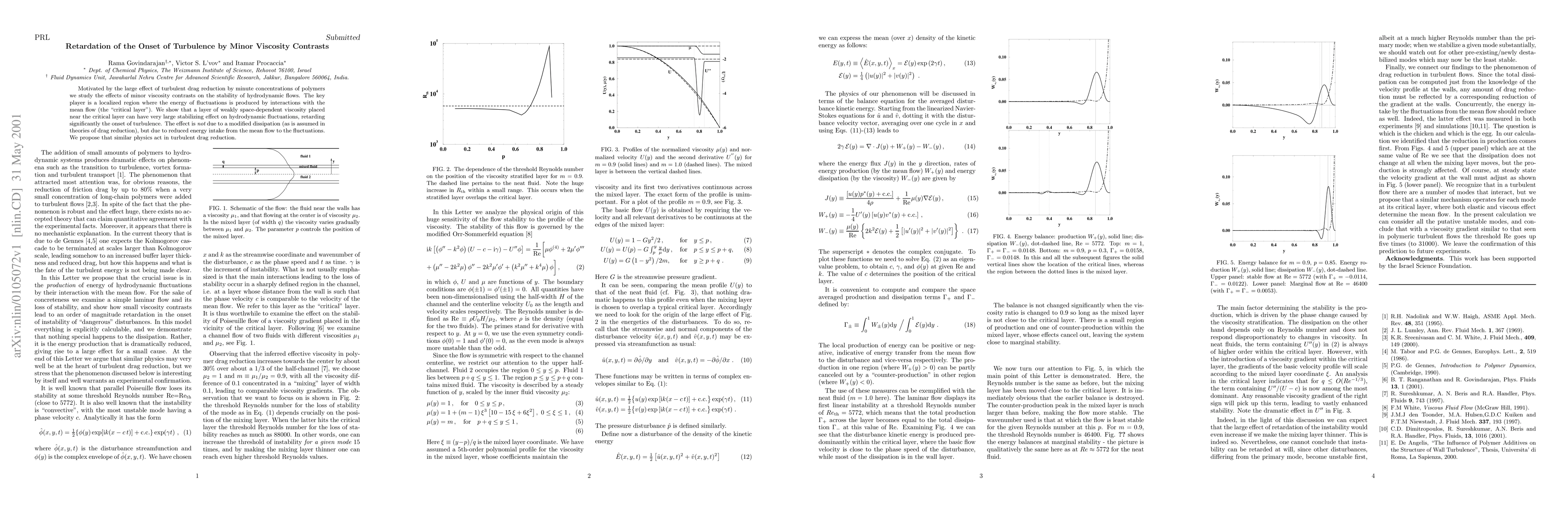 Thumbnail for Retardation of the onset of yurbulence by minor viscosity contrasts