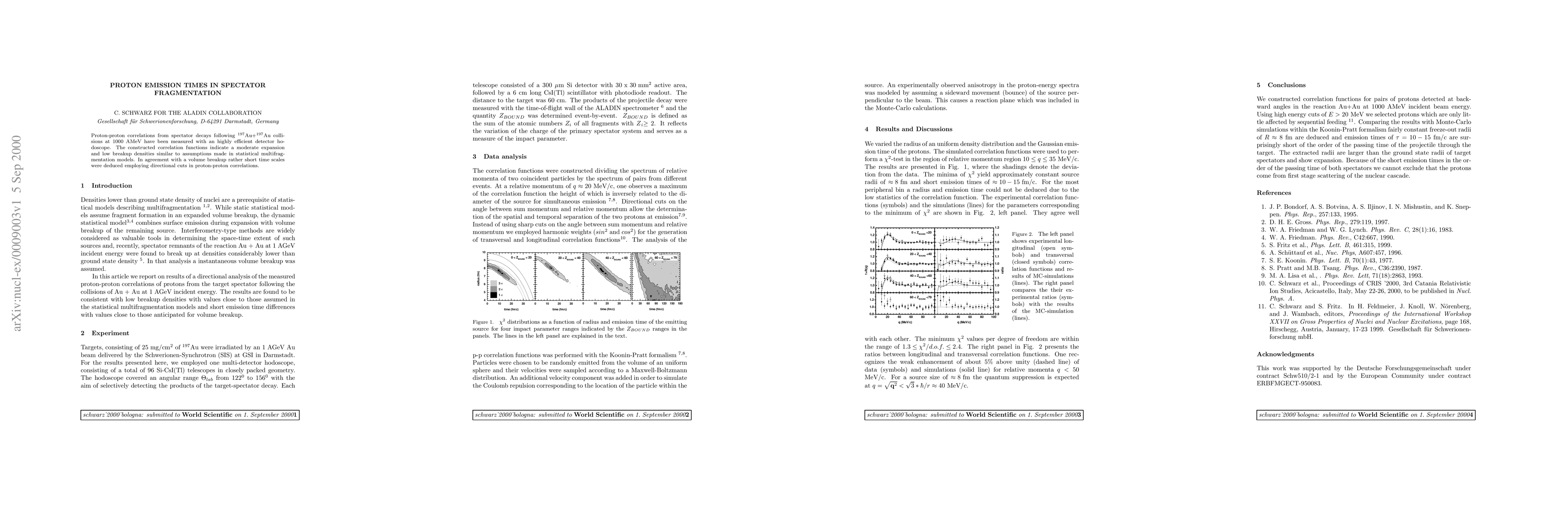 Thumbnail for Proton Emission Times in Spectator Fragmentation