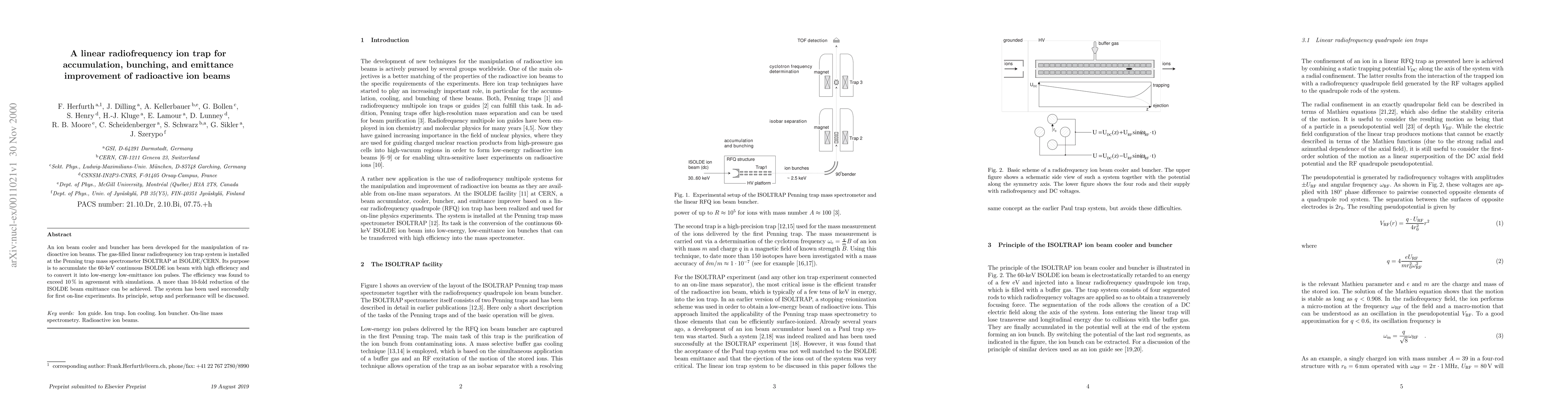 Thumbnail for A linear radiofrequency ion trap for accumulation, bunching, and
  emittance improvement of radioactive ion beams