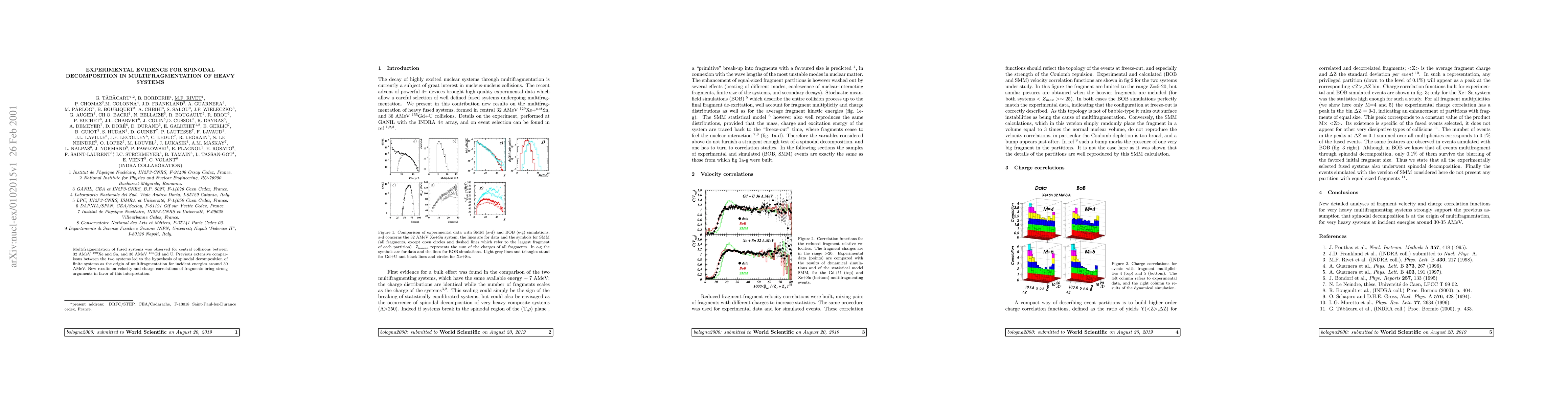 Thumbnail for Experimental evidence for spinodal decomposition in multifragmentation
  of heavy systems