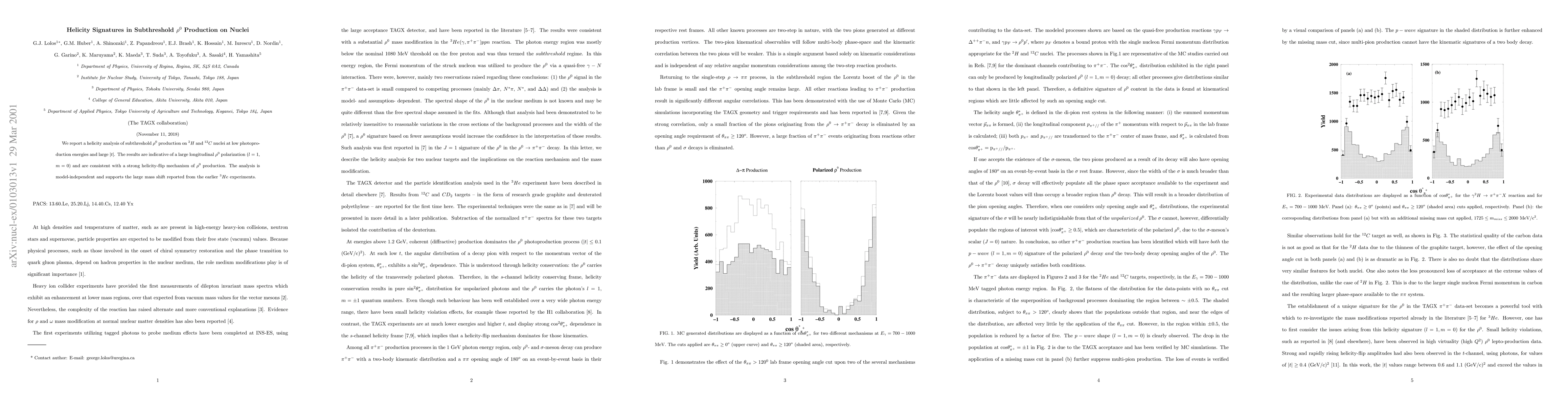 Thumbnail for Helicity Signatures in Subthreshold rho Production on Nuclei