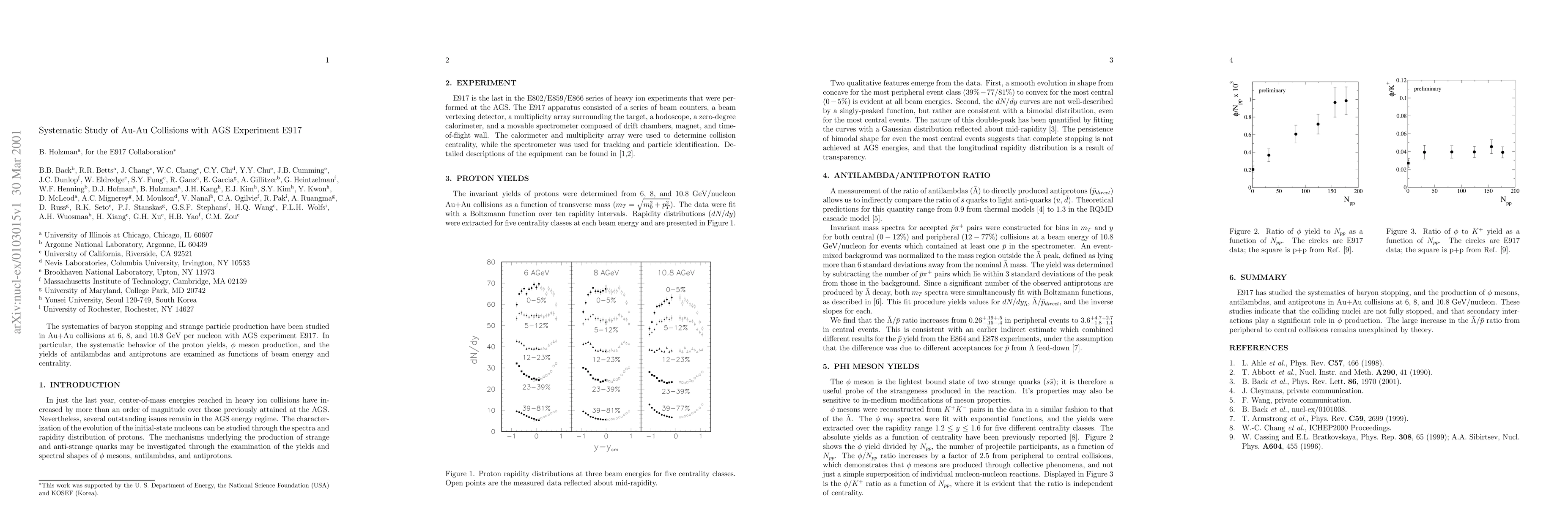 Thumbnail for Systematic Study of Au-Au Collisions with AGS Experiment E917