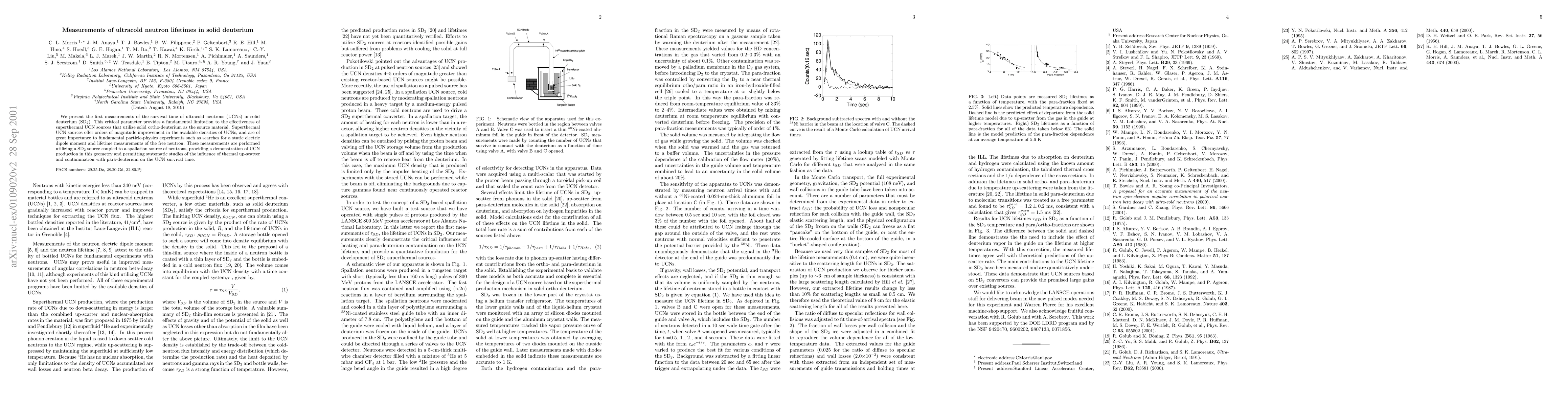 Thumbnail for Measurements of ultracold neutron lifetimes in solid deuterium