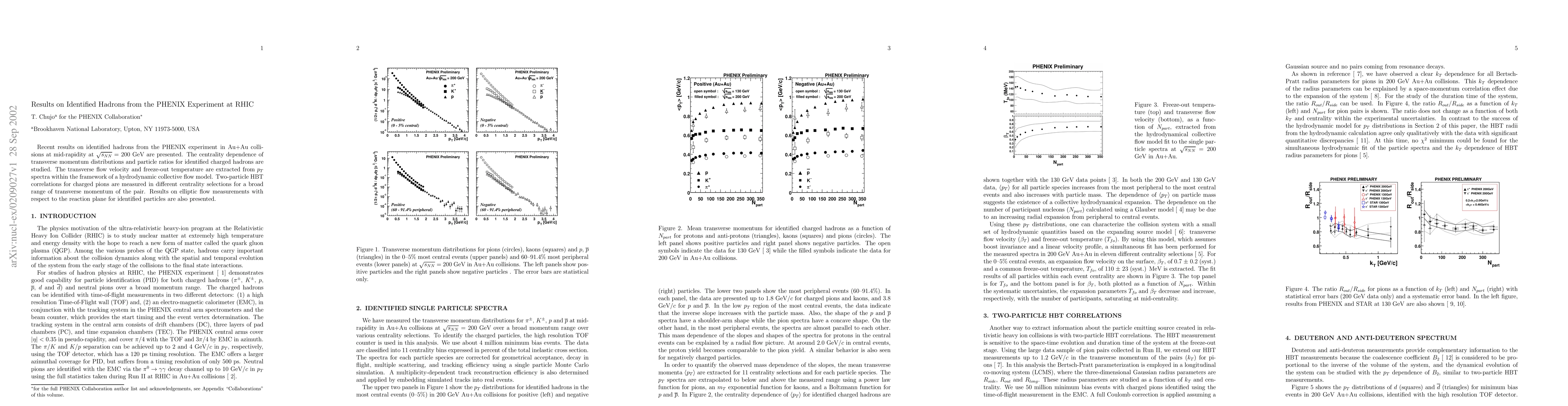 Thumbnail for Results on Identified Hadrons from the PHENIX Experiment at RHIC
