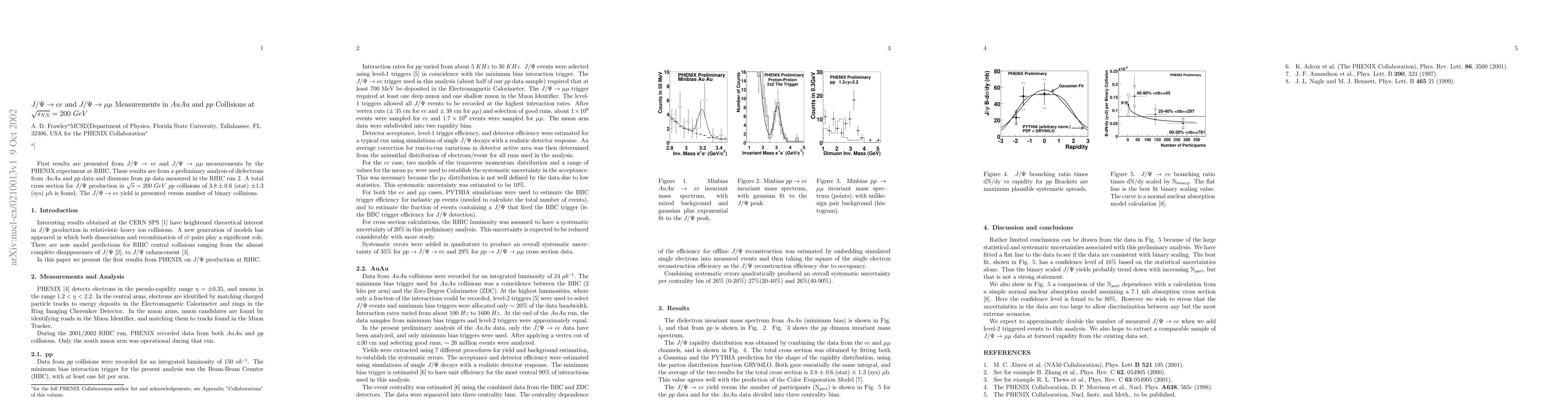 Thumbnail for J/Psi -> ee and J/Psi -> \mu\mu Measurements in AuAu and pp Collisions
  at sqrt{s_{NN}} = 200 GeV
