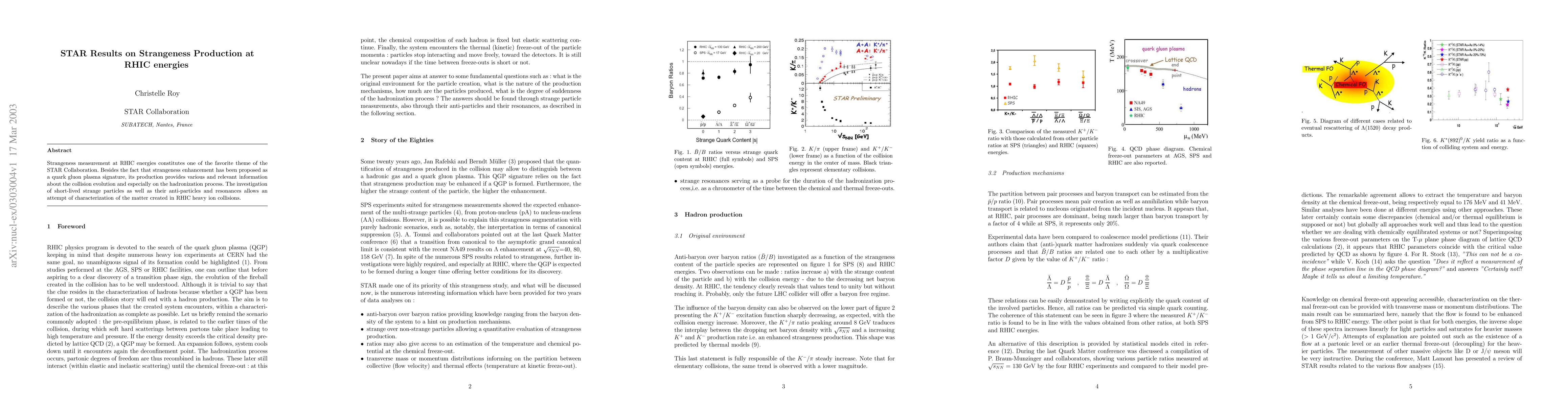 Thumbnail for STAR Results on Strangeness Production at RHIC energies