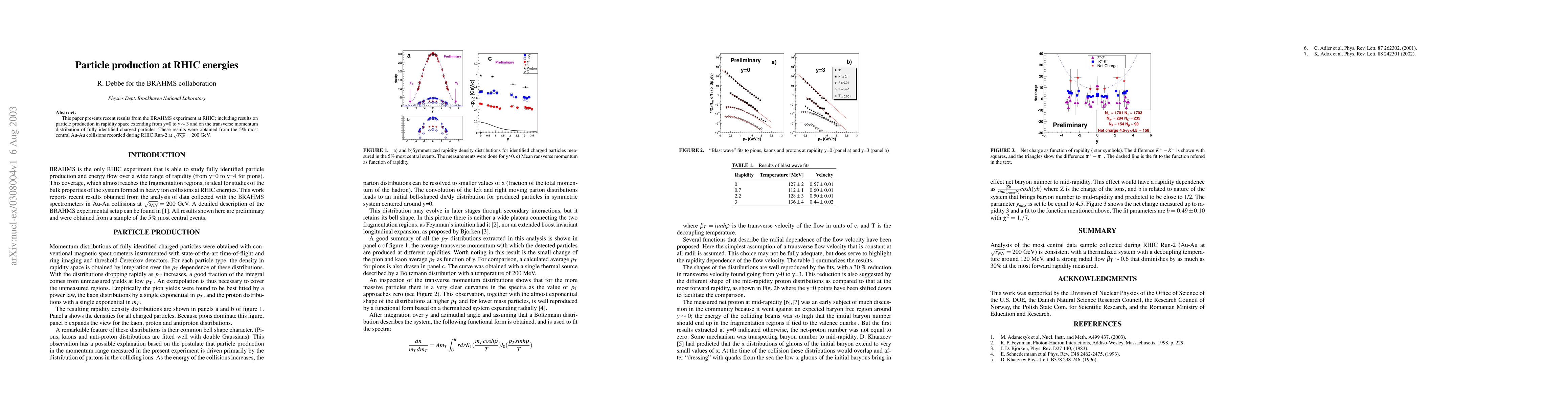 Thumbnail for Particle production at RHIC energies