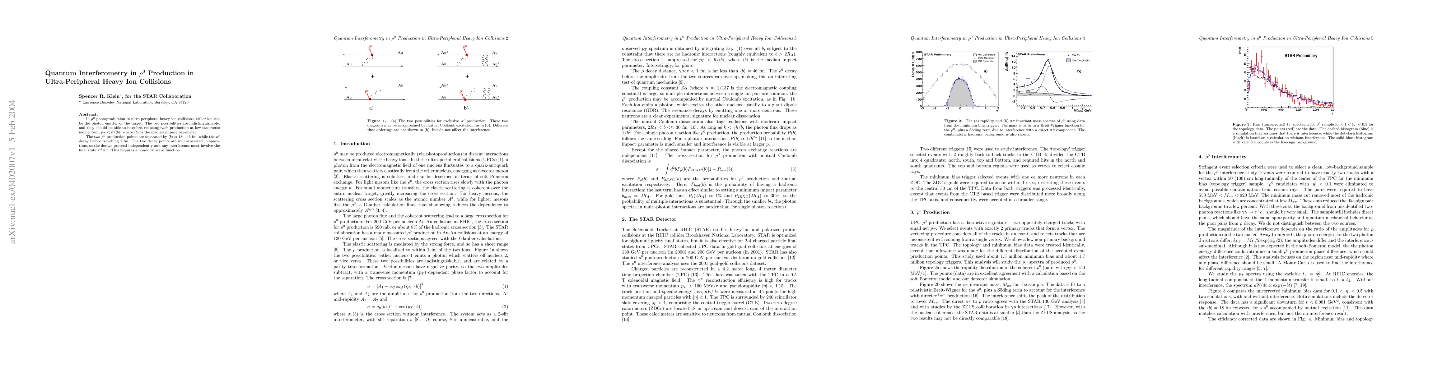Thumbnail for Quantum Interferometry in $\rho^0$ Production in Ultra-Peripheral Heavy
  Ion Collisions