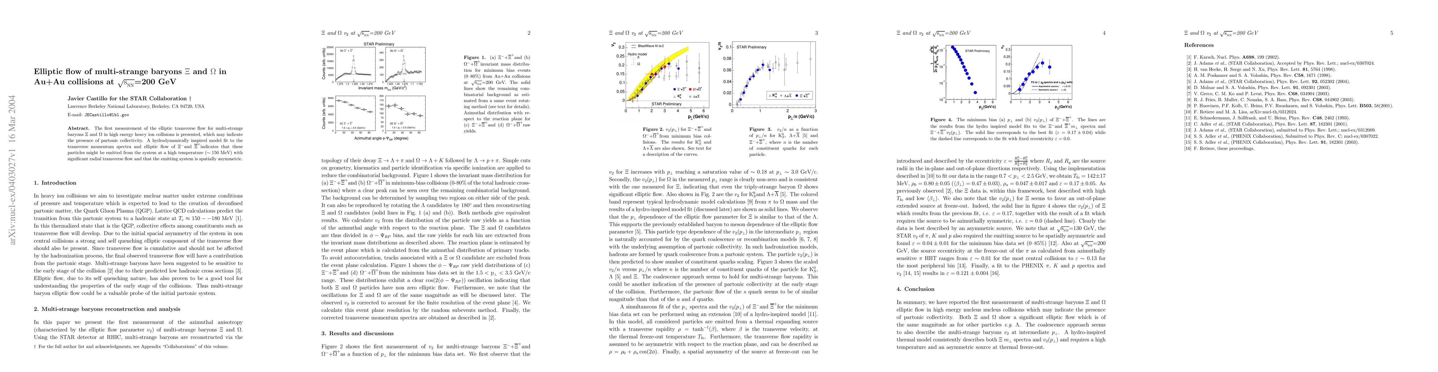 Thumbnail for Elliptic flow of multi-strange baryons Xi and Omega in Au+Au collisions
  at sqrt(s_NN)=200 GeV