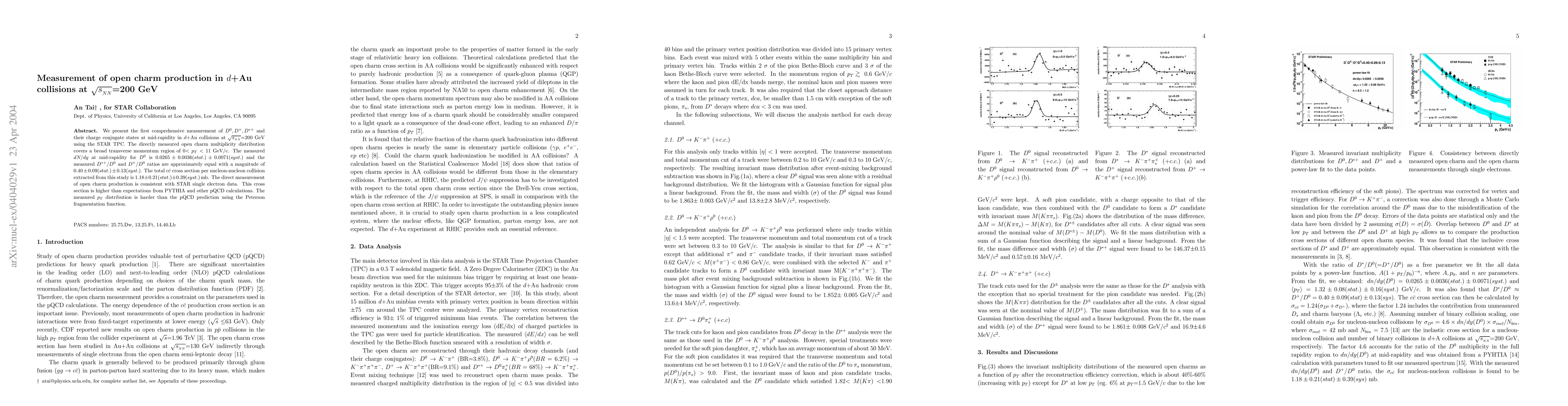 Thumbnail for Measurement of open charm production in $d$+Au collisions at
  $\sqrt{s_{NN}}$=200 GeV