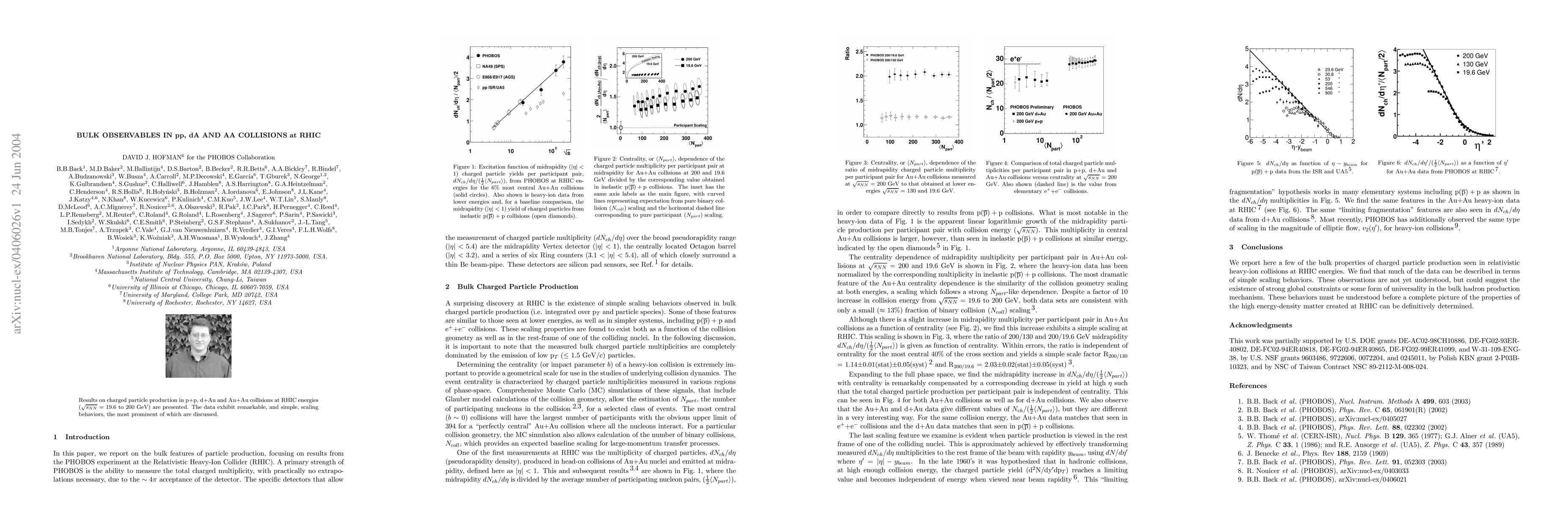 Thumbnail for Bulk Observables in pp, dA and AA Collisions at RHIC