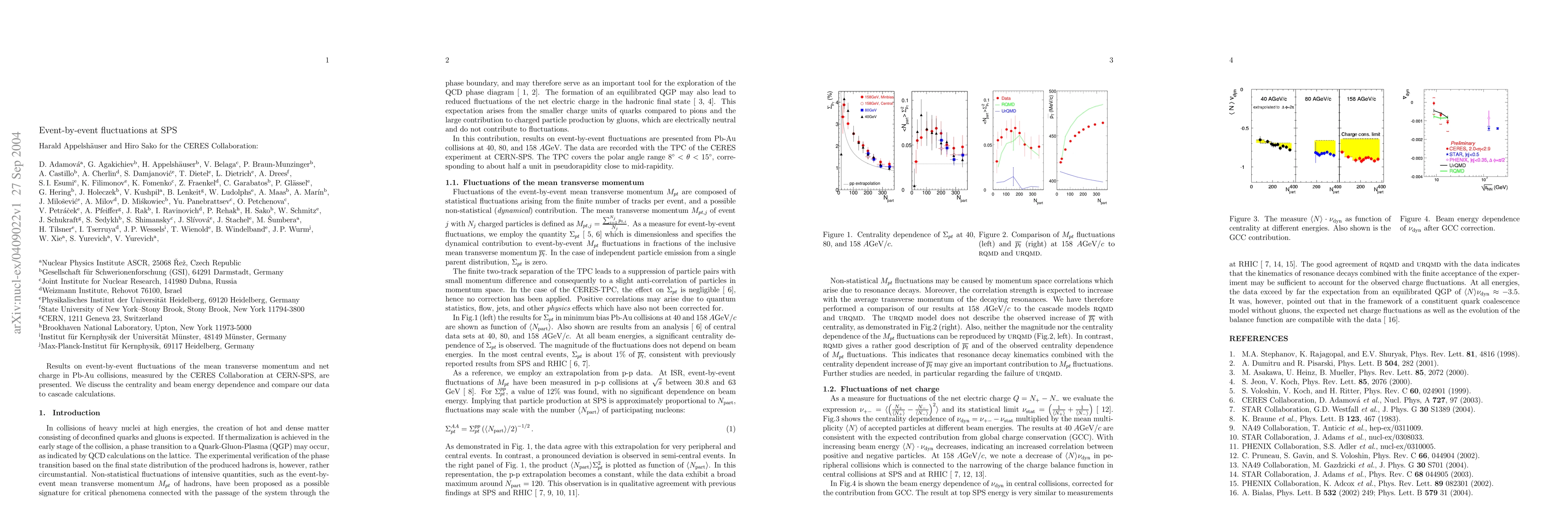 Thumbnail for Event-by-event fluctuations at SPS