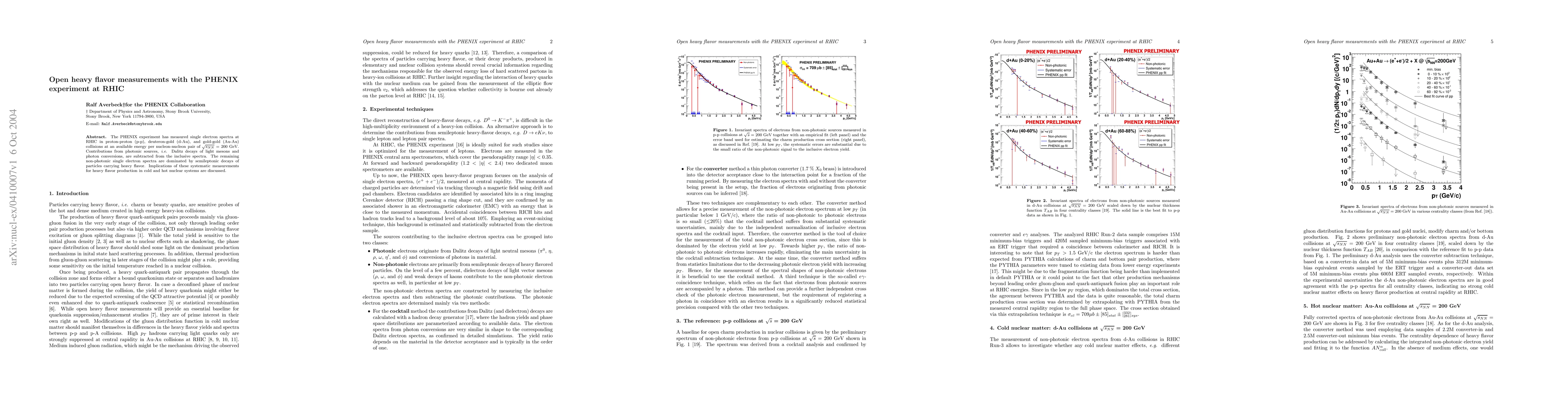 Thumbnail for Open heavy flavor measurements with the PHENIX experiment at RHIC