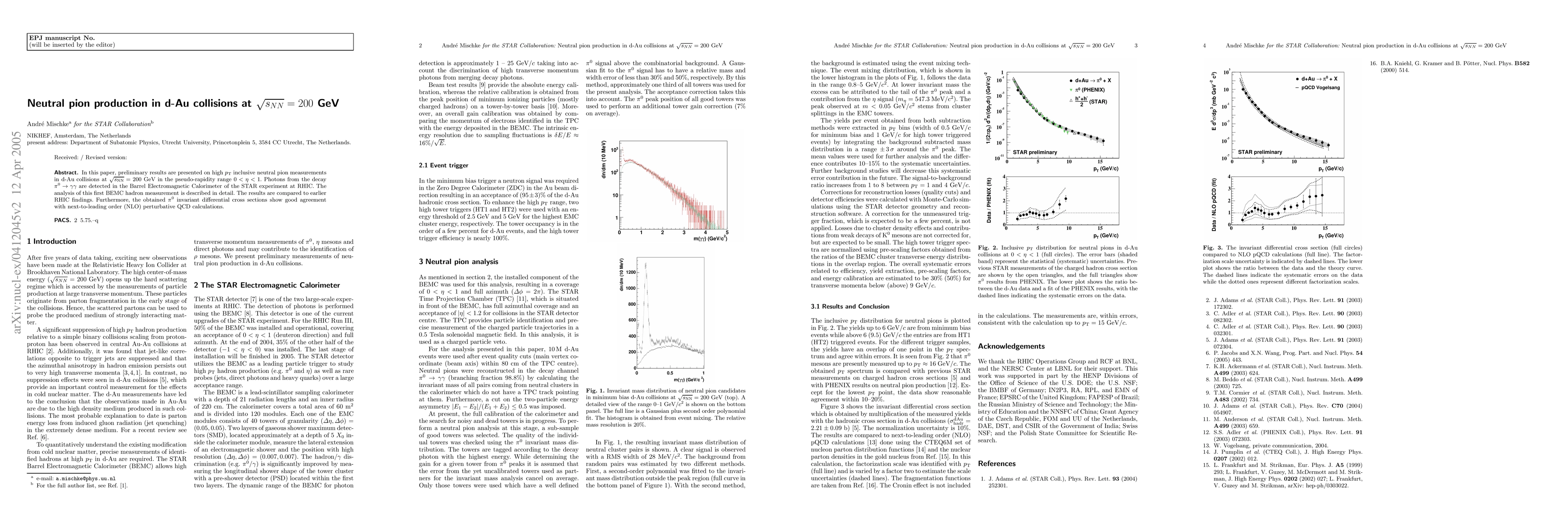 Thumbnail for Neutral pion production in d-Au collisions at sqrt(s_NN) = 200 GeV