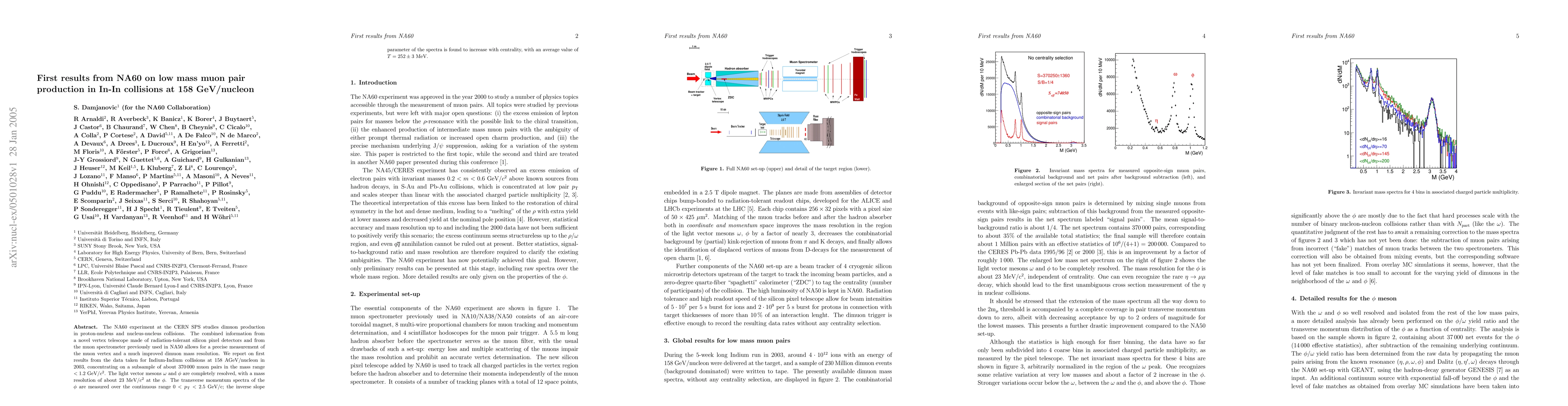 Thumbnail for First results from NA60 on low mass muon pair production in In-In
  collisions at 158 GeV/nucleon