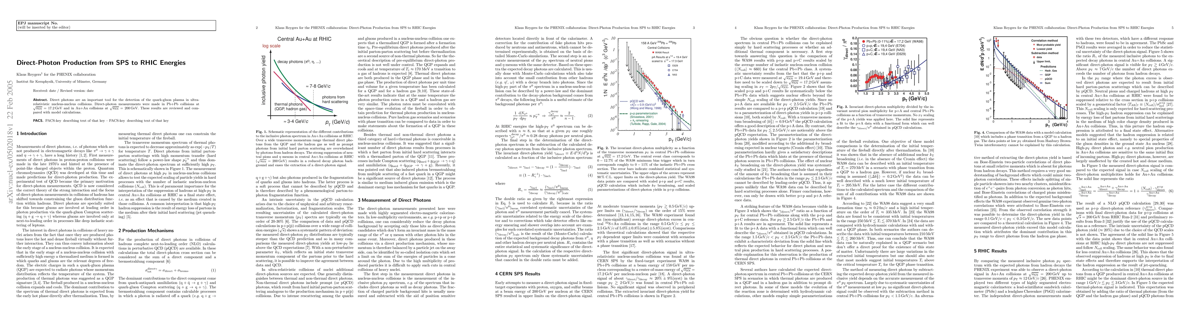 Thumbnail for Direct-Photon Production from SPS to RHIC Energies