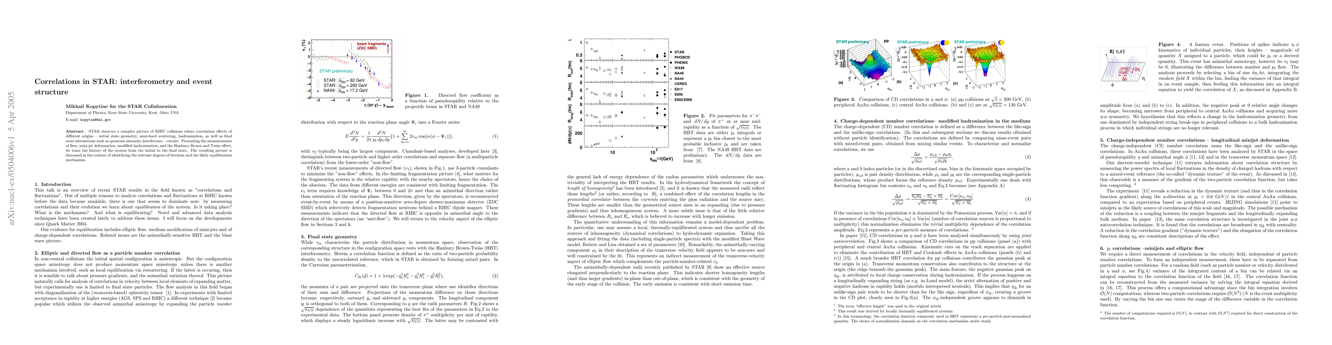 Thumbnail for Correlations in STAR: interferometry and event structure