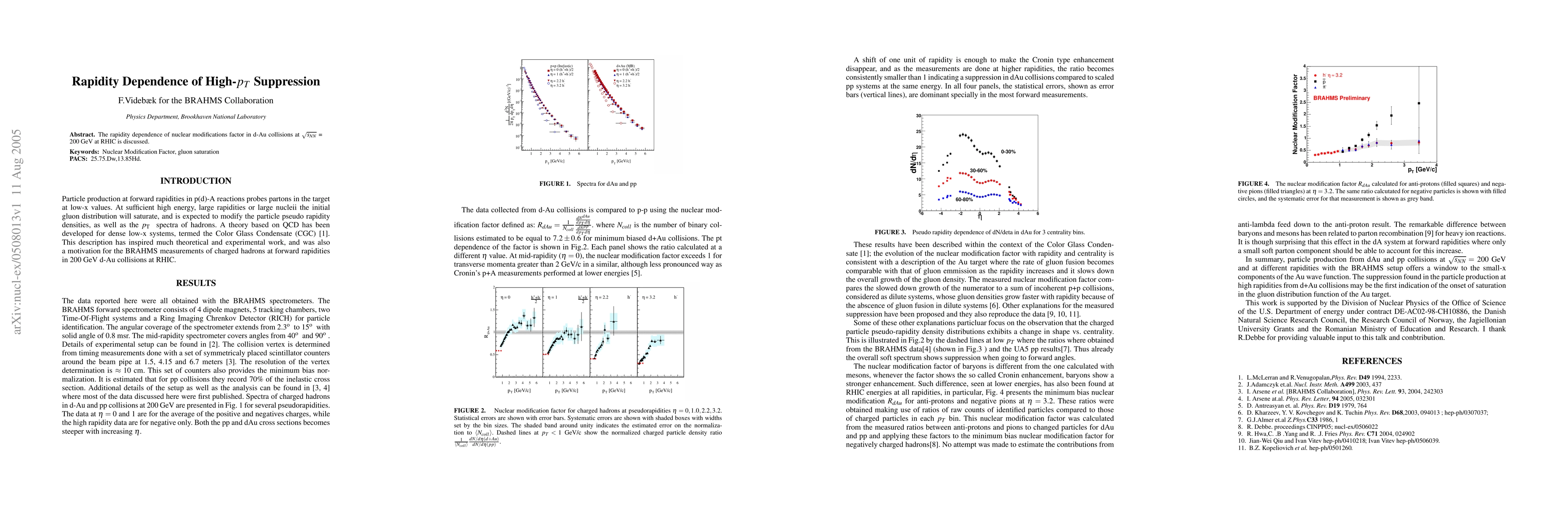 Thumbnail for Rapidity Dependence of High-pt Suppresion