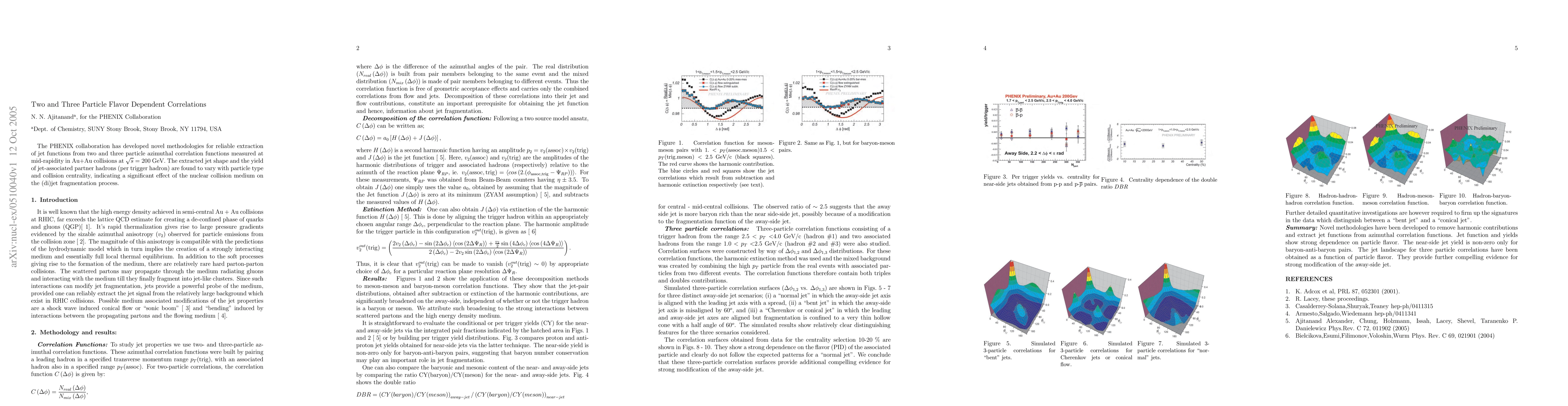 Thumbnail for Two and Three Particle Flavor Dependent Correlations