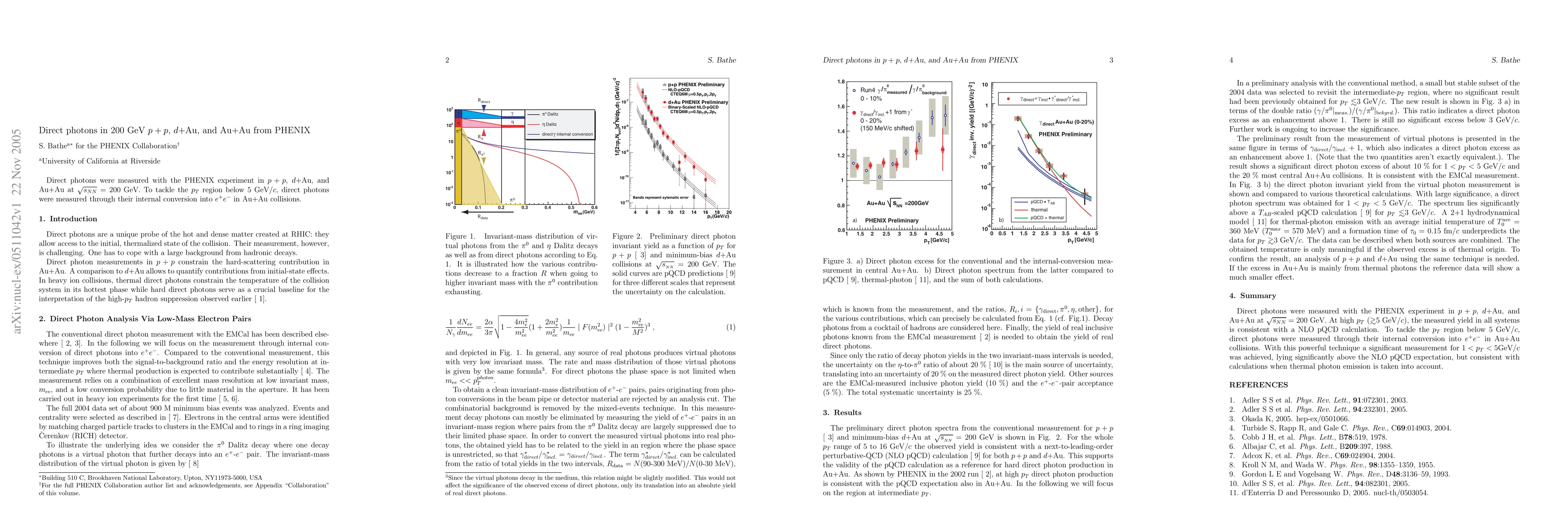 Thumbnail for Direct photons in 200 GeV p+p, d+Au, and Au+Au from PHENIX