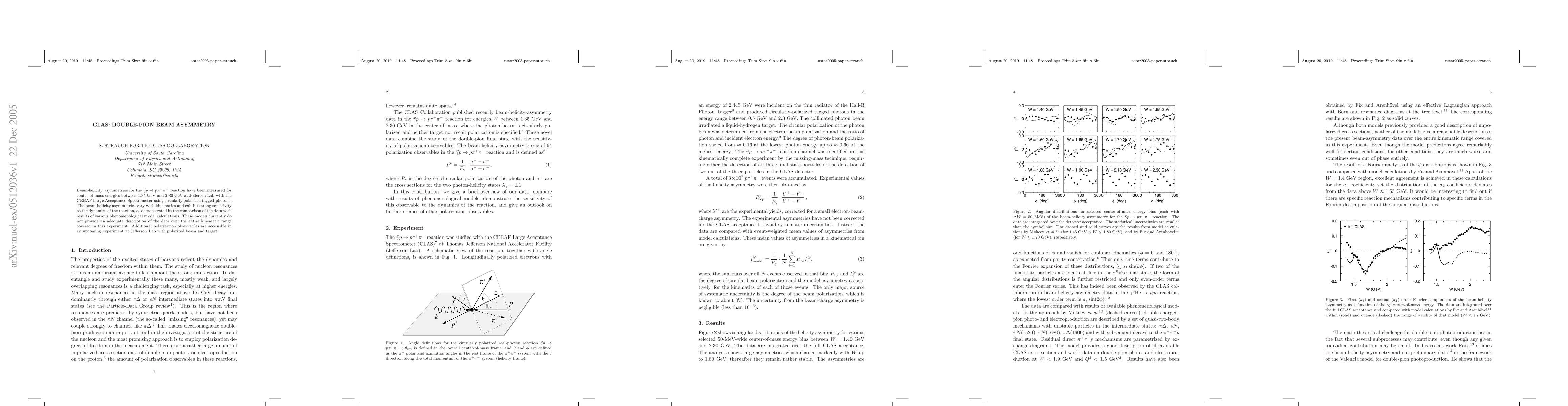 Thumbnail for CLAS: Double-Pion Beam Asymmetry