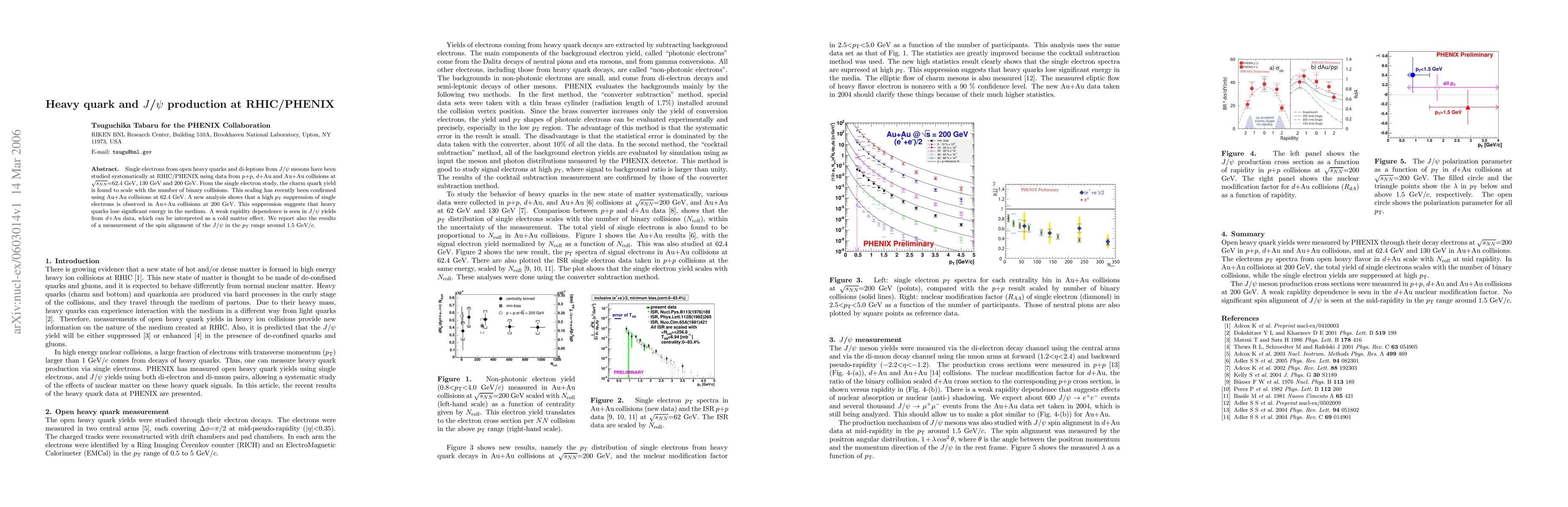 Thumbnail for Heavy quark and J/psi production at RHIC/PHENIX