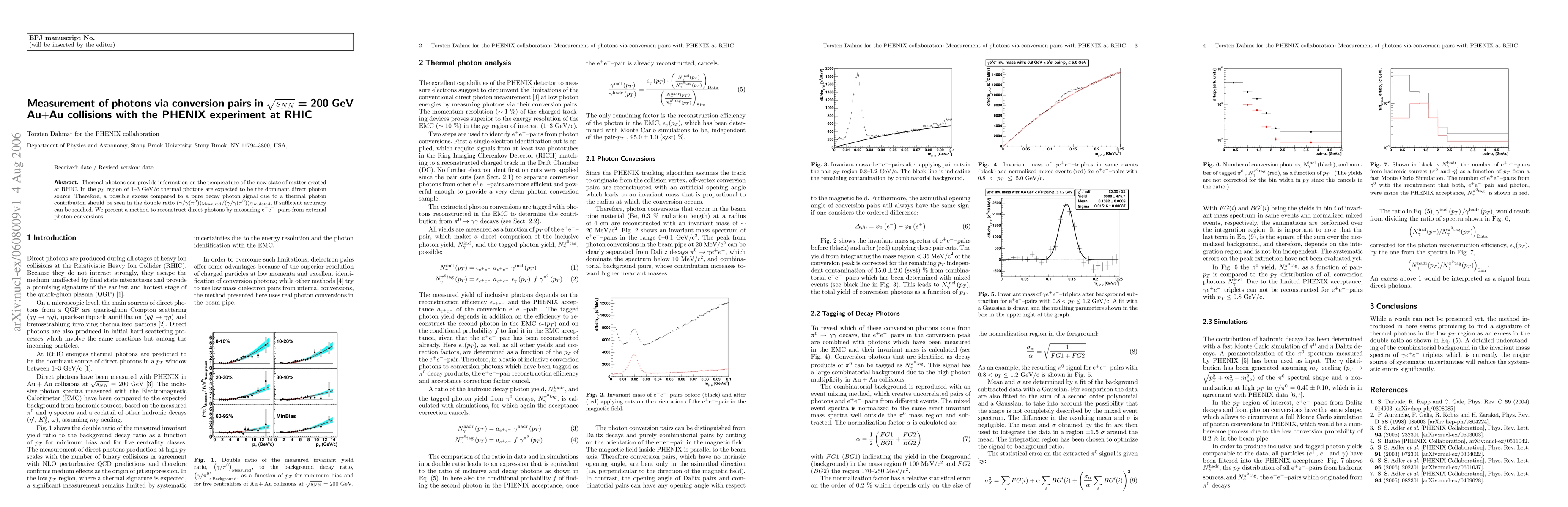 Thumbnail for Measurement of photons via conversion pairs in \sqrt{s_{NN}} = 200 GeV
  Au+Au collisions with the PHENIX experiment at RHIC