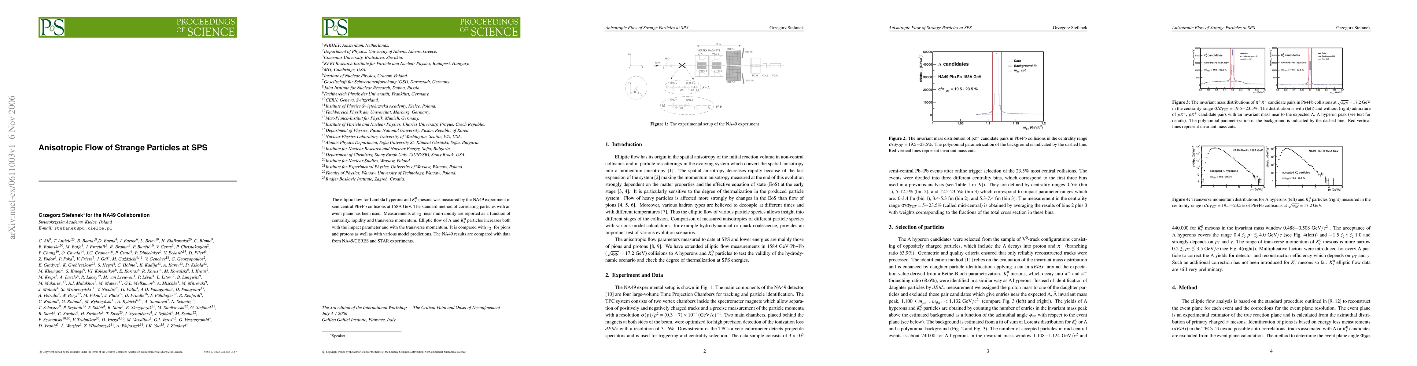 Thumbnail for Anisotropic Flow of Strange Particles at SPS