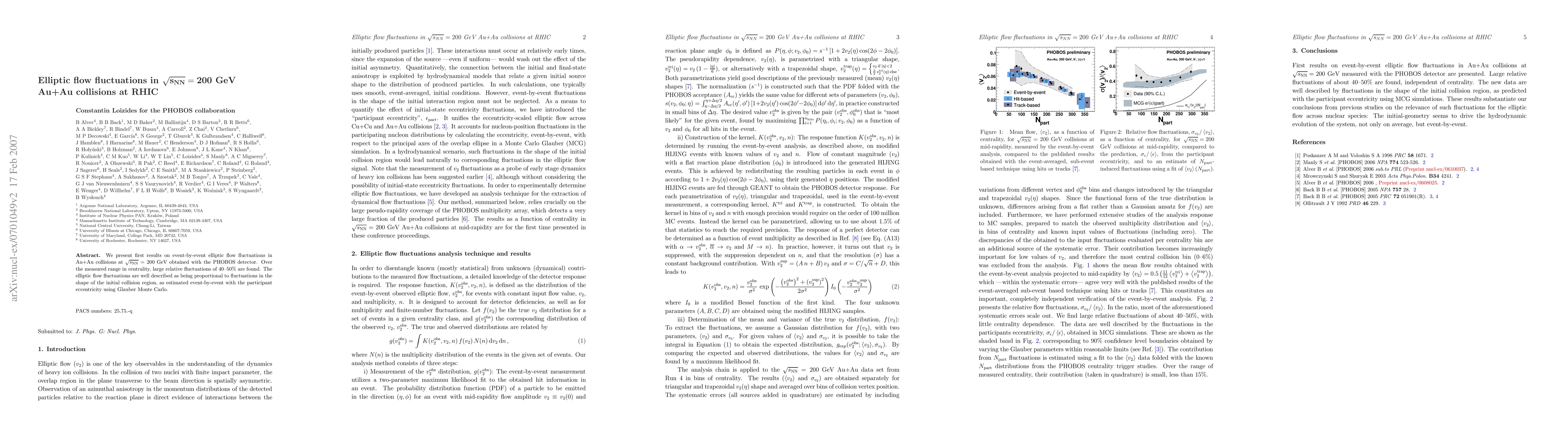 Thumbnail for Elliptic flow fluctuations in 200 GeV Au+Au collisions at RHIC