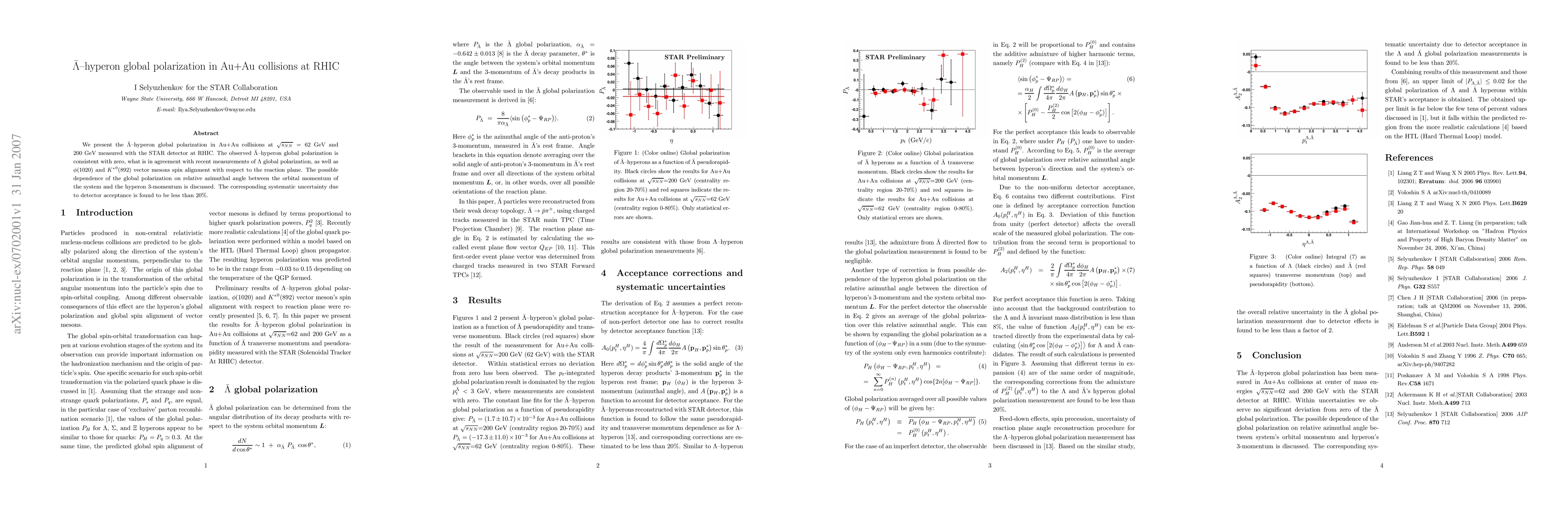 Thumbnail for Anti-Lambda hyperon global polarization in Au+Au collisions at RHIC
