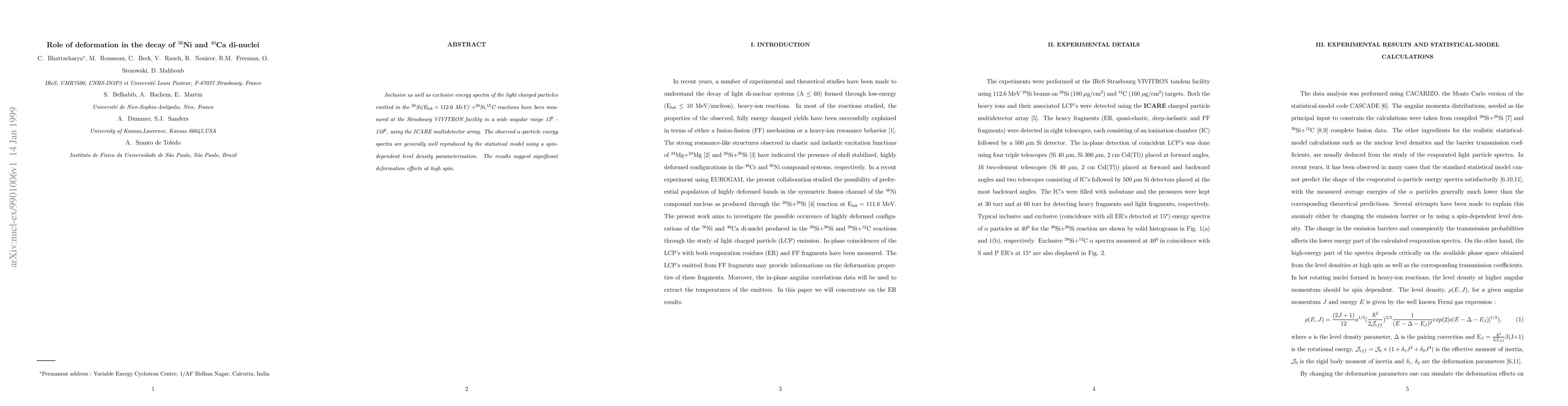 Thumbnail for Role of deformation in the decay of $^{56}$Ni and $^{40}$Ca di-nuclei