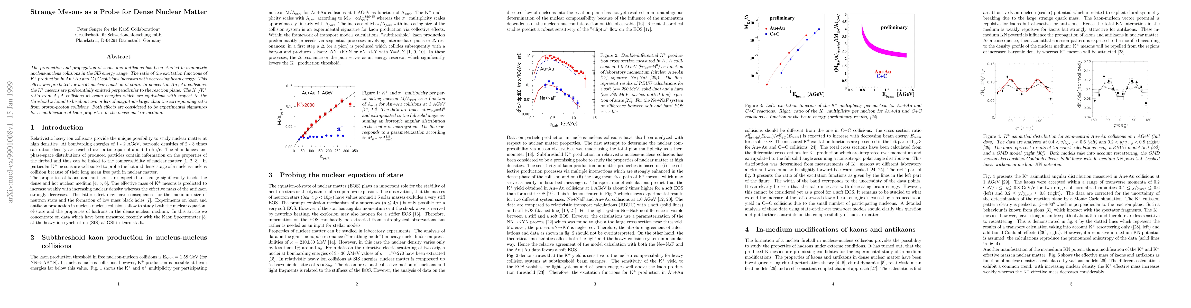 Thumbnail for Strange Mesons as a Probe for Dense Nuclear Matter