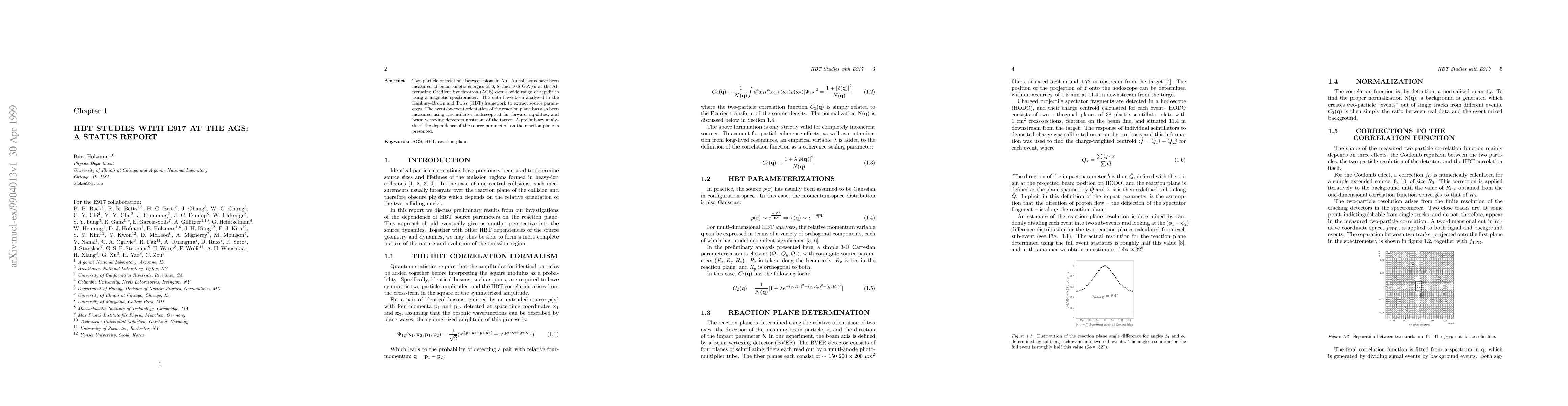 Thumbnail for HBT Studies with E917 at the AGS: A Status Report