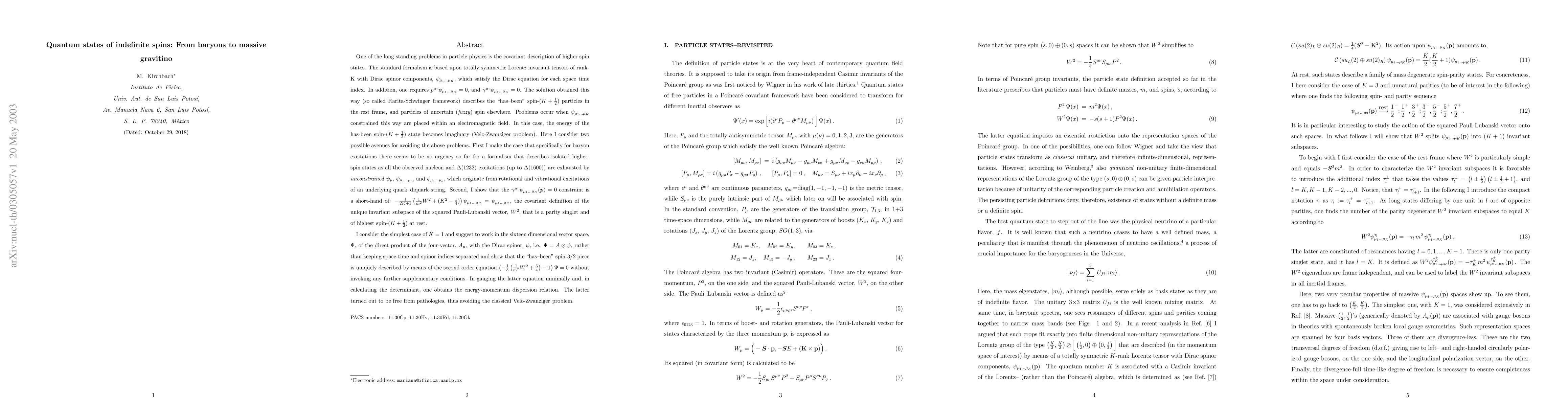 Thumbnail for Quantum states of indefinite spins: From baryons to massive gravitino