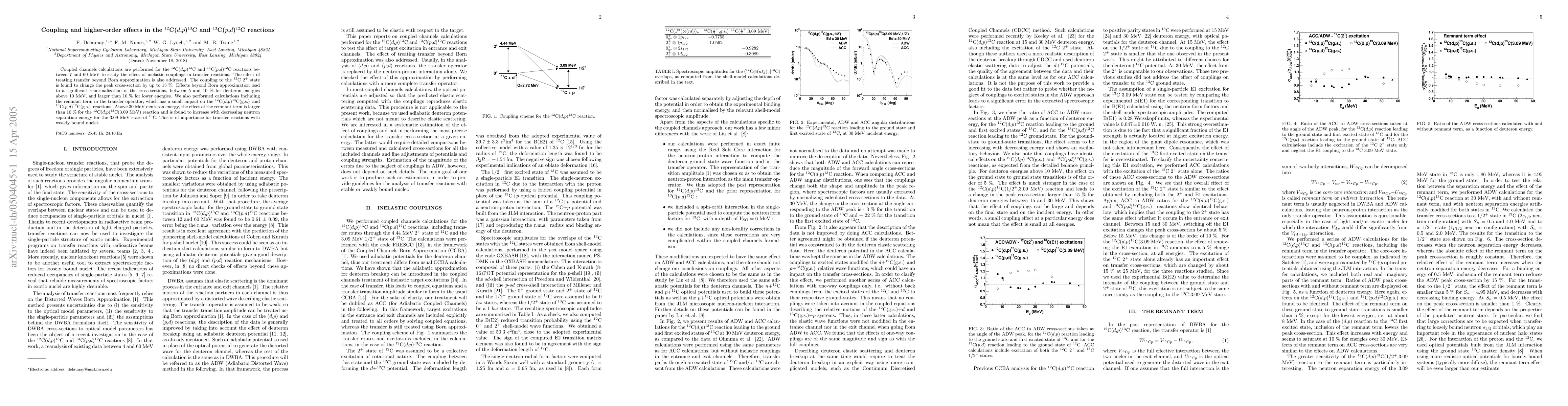 Thumbnail for Coupling and higher-order effects in the 12C(d,p)13C and 13C(p,d)12C
  reactions