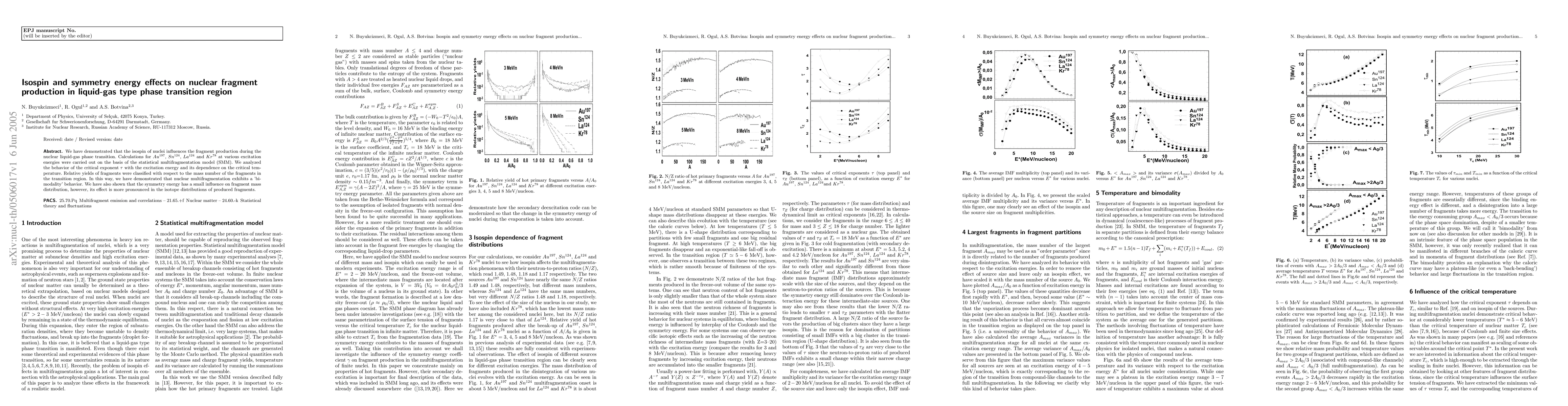 Thumbnail for Isospin and symmetry energy effects on nuclear fragment production in
  liquid-gas type phase transition region