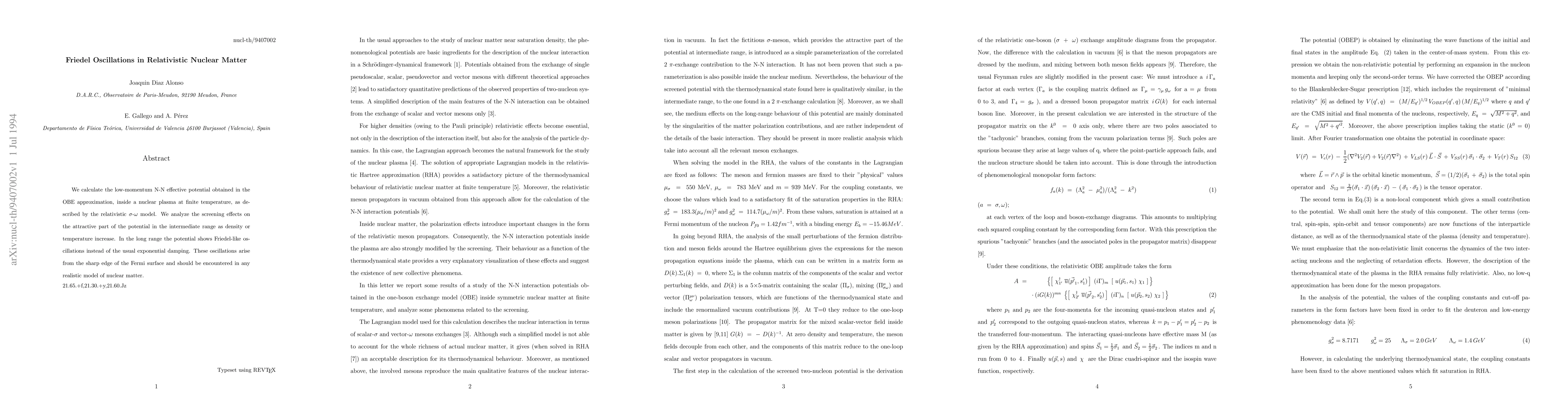 Thumbnail for Friedel Oscillations in Relativistic Nuclear Matter