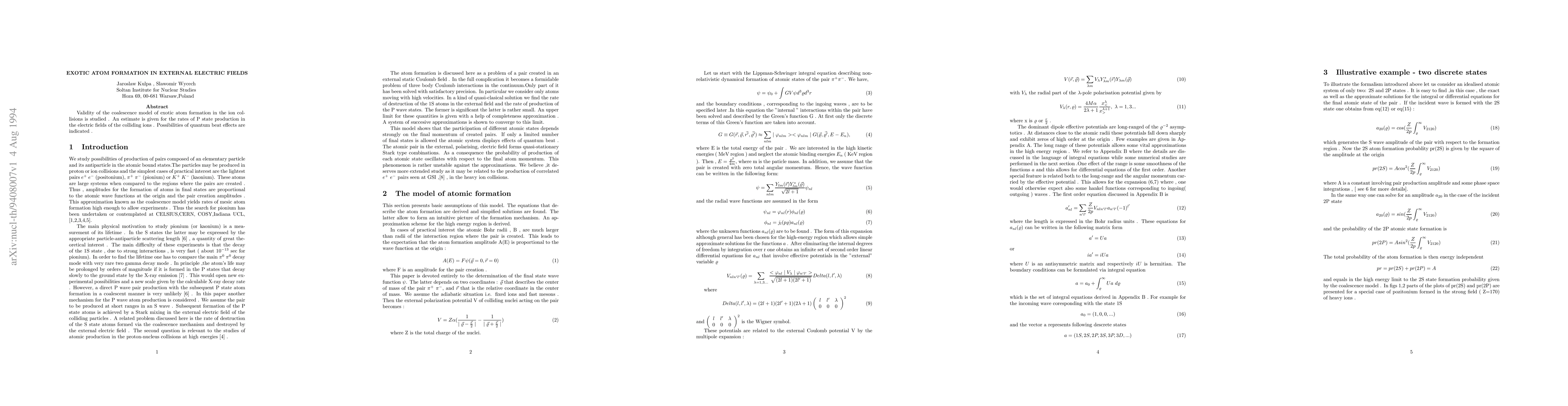 Thumbnail for Exotic Atom Formation in External Electric Fields