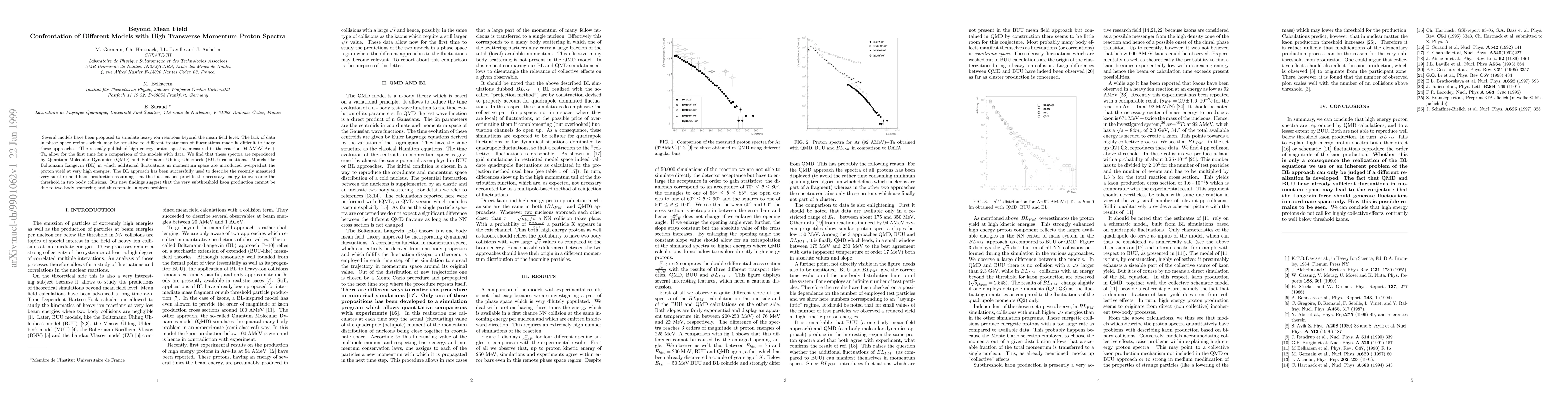 Thumbnail for Beyond Mean Field Confrontation of Different Models with High Transverse
  Momentum Proton Spectra