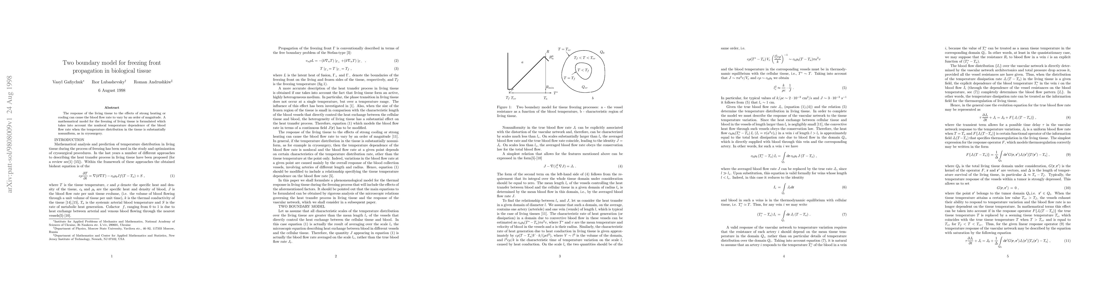 Thumbnail for Two boundary model for freezing front propagation in biological tissue