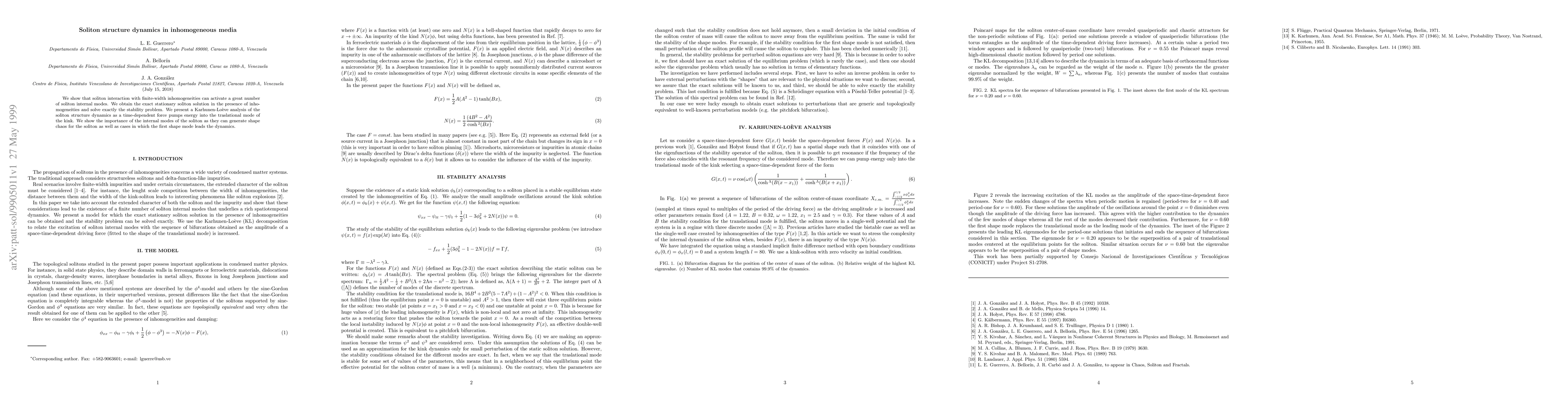 Thumbnail for Soliton structure dynamics in inhomogeneous media