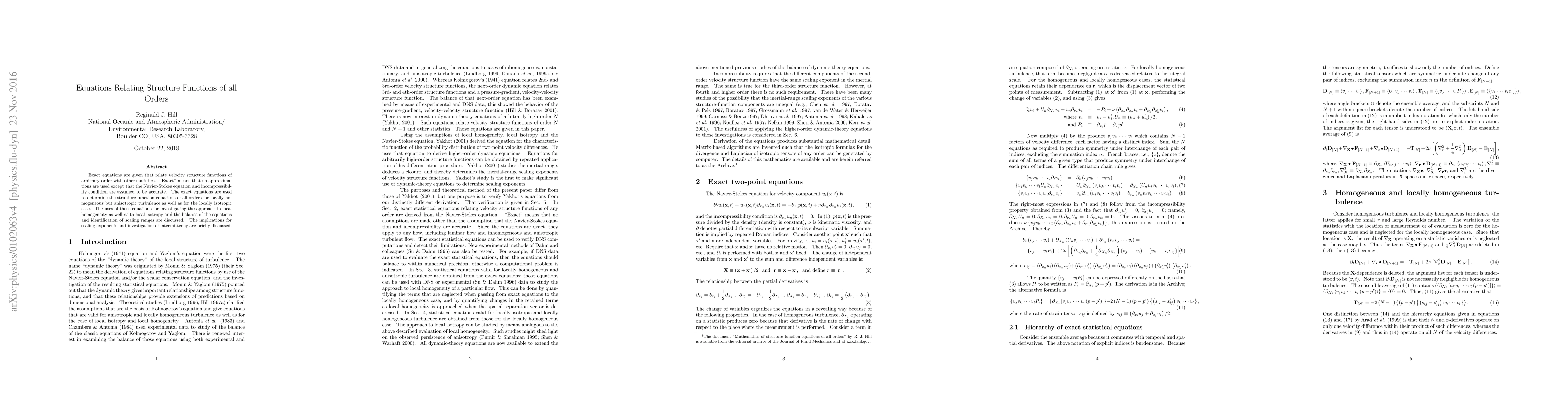 Thumbnail for Equations relating structure functions of all orders