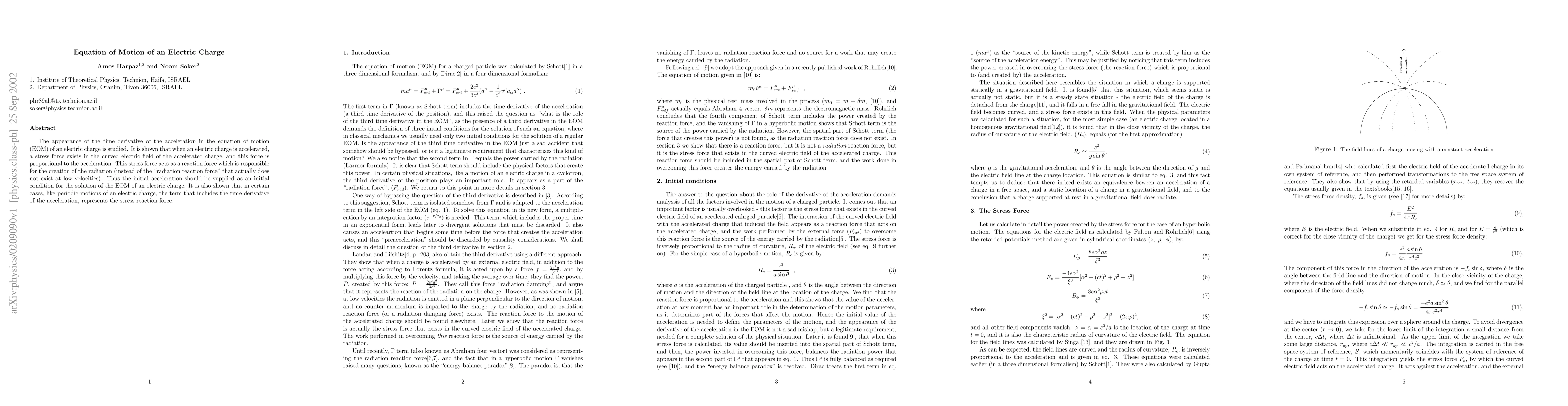 Thumbnail for Equation of Motion of an Electric Charge