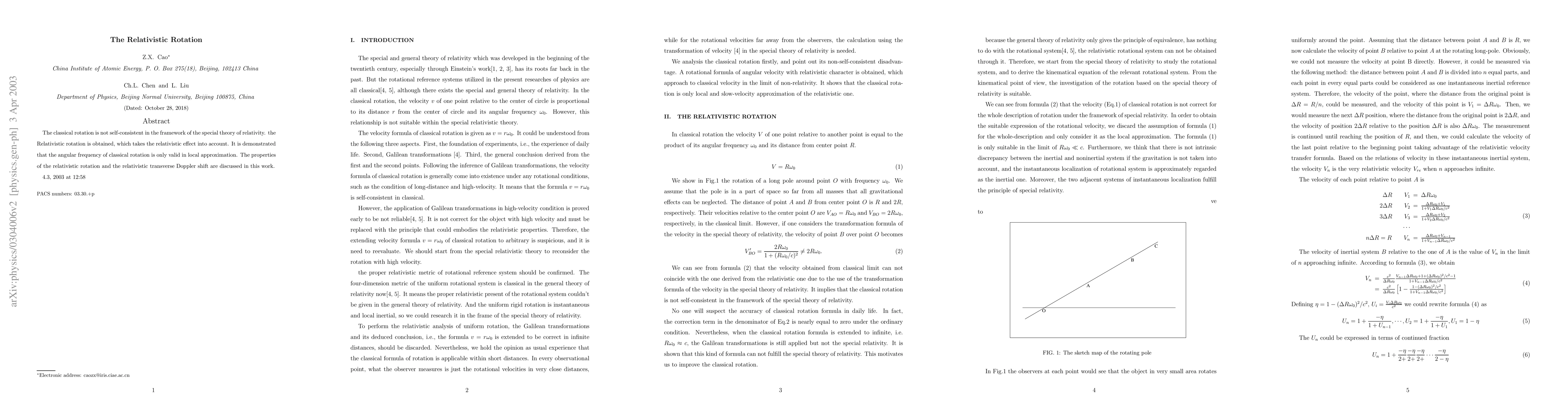 Thumbnail for The Relativistic Rotation