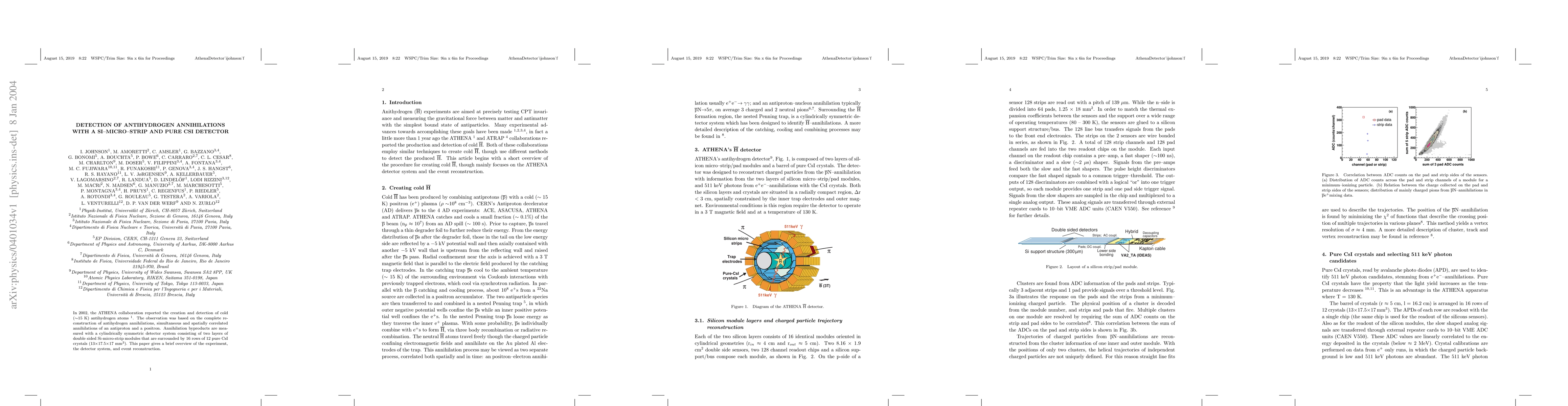 Thumbnail for Detection of antihydrogen annihilations with a Si-micro-strip and pure
  CsI detector
